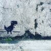 Dino Graffiti auf einer Steinwand