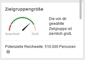 Anzeige der Zielgruppengröße innerhalb Deiner Anzeige der Facebook Ads