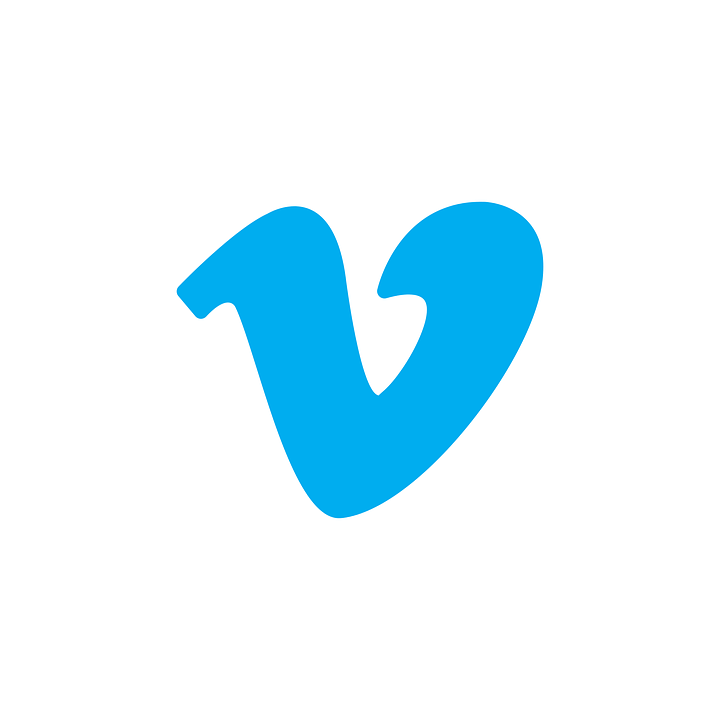 blaues V als Logo für die Plattform Vimeo