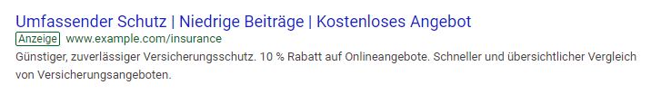 Beispiel einer Google Ads Anzeige