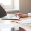 Frau sitzt mit Notizblock am Laptop - zur Veranschaulichung des Blogartikels „Was ist SEA?“