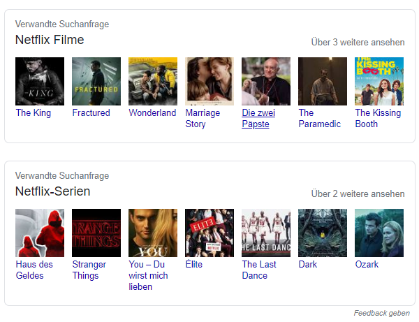 Screenshot Google verwandte Suchanfragen