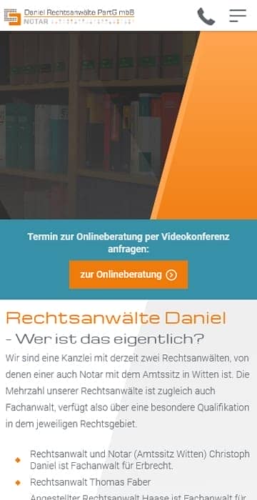 Handyansicht von Daniel Rechtsanwälte